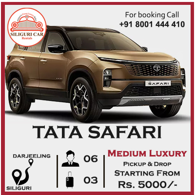 Siiguri to Darjeeling Tata Safari car rentals