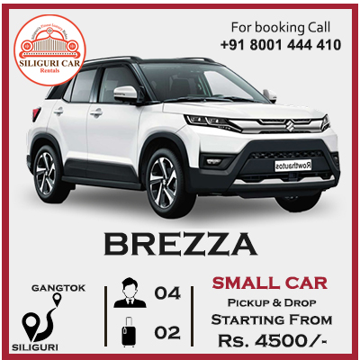 Siliguri to Gangtok Brezza car rentals